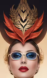 an image of a woman with feathers on her head