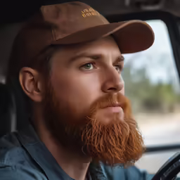 there is a bearded man wearing a hat