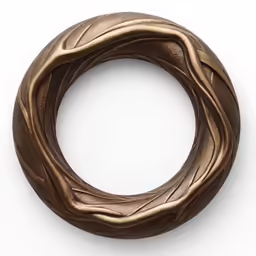 decoratively designed brown wooden ring
