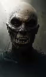 an evil looking creature with a huge grin