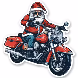 santa clause riding on the back of a motorcycle