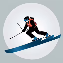 a man is skiing down the slope in front of a full moon