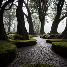 an image of a pathway in the woods