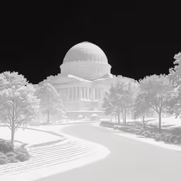 a picture of a black and white of the u s capitol building