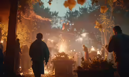 a man is standing outside at night