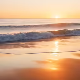 some small waves and a sunset on the ocean