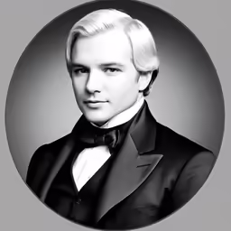 portrait of an antique man in a suit and tie