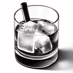 a drink that is in a glass on top of a counter