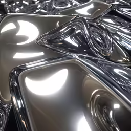 many shiny plates on display for display