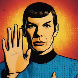 the hand of the captain star trek character is in front of a painting