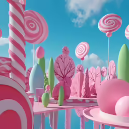 pink and green abstract art design displayed on table