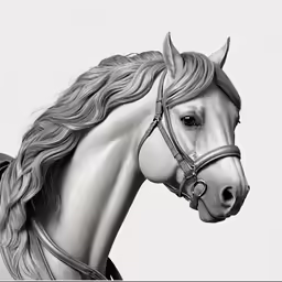 a horse with braids in a realistic style