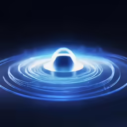 a small object is surrounded by the water