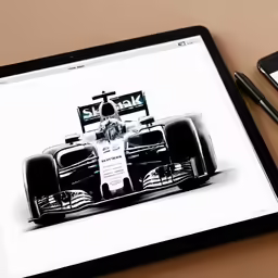 the tablet has an iphone on it
