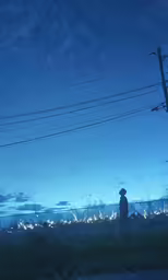 the person is standing at the top of the hill