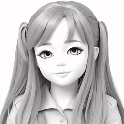 a very cute girl with long hair and big eyelashes