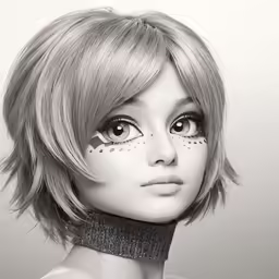 a close up shot of a young lady with fake eyelashes