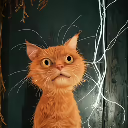 a very cute orange cat with a big grin