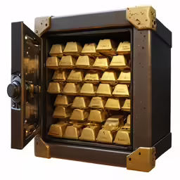 a close up of an open typewriter that has a lot of gold eggs in it
