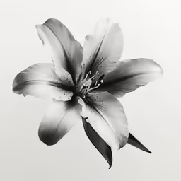 black and white photograph of a single flower
