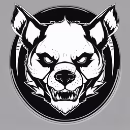 the logo of the dog head is shown,the muzzles of the tiger, with an oval shape