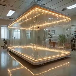 an office is illuminated with the use of leds
