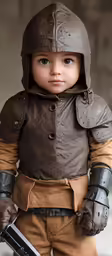 a young boy in a costume for a play set
