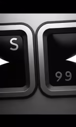 two buttons with numbers and a s sign
