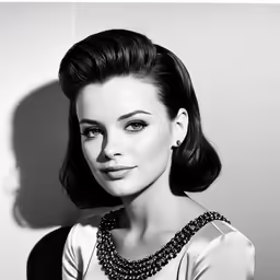 a woman with black and white makeup in an elegant dress