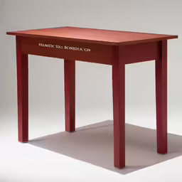 a small table with the words, table on it