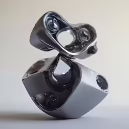 a close up of an object with three different eyes