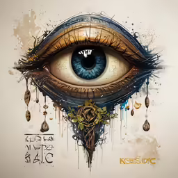 a large eye painted with the word, urban eye