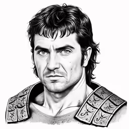 a drawing of a man in a knight armor