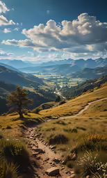 the view over a hilly area is amazing
