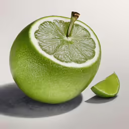 an image of a lime with one piece cut out