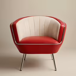an armchair sitting on top of a metal frame
