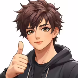 an animated image of a man giving the thumbs up