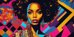 an artistic photo of a woman with afro hair,a woman with afro hair and earrings on