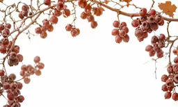 a branch with fruits in front of a white background