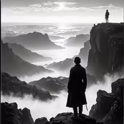 a person standing on top of a hill