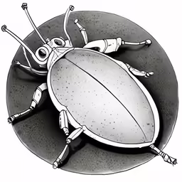 a bug sitting on top of a circular object