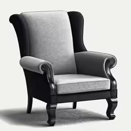 an ornate style black and white chair