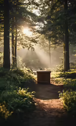a path leading into a lush green forest