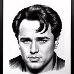 a drawing of a man with his face painted