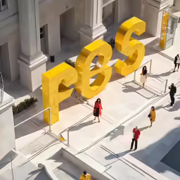 there is an overhead shot of a building with the letters f6 and p5 on it