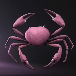 purple crab on a dark surface