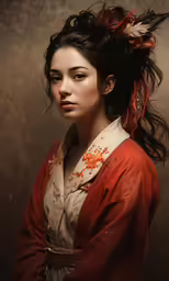 a woman with her hair blowing in the wind