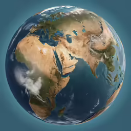 the earth globe is showing the middle east and central asia
