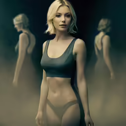 a blond woman with her butt up and naked
