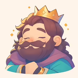the character with a beard and a gold crown